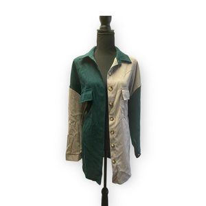 Two Tone Flap Pocket drop shoulder shacket